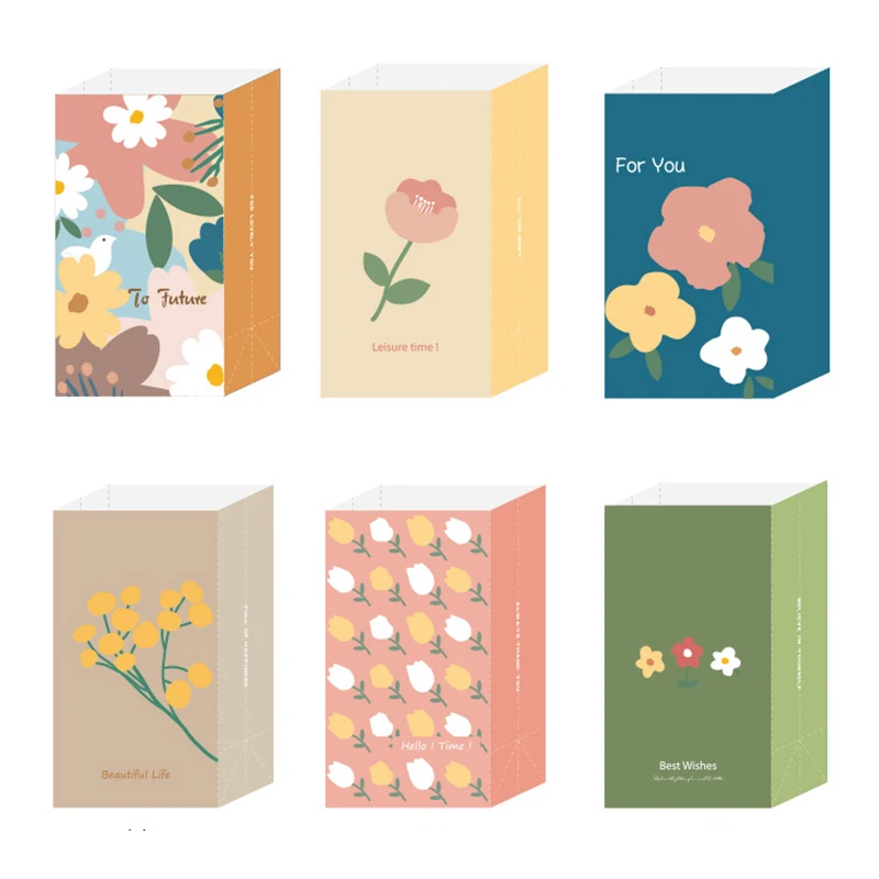 6 шт. бумажных пакетов подарочные пакеты из крафт-бумаги для дня рождения свадьбы