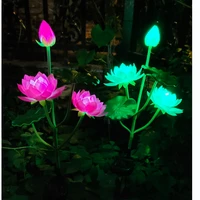 outdoor solar led garden stake lights 7 color changing lily flowers garden lights decorative christmas for patio yard path
