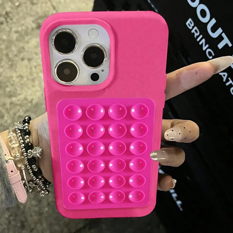 Чехол для телефона с 3D присоской и узором личи для iPhone 17 16 15 Pro Max Plus 16E 14 13 12 11 Pro Max X XS XR, противоударный чехол (art.: 3920cb13ca7d2) - 3920cb13ca7d2