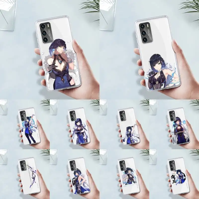

Yelan genshin impact Phone Case Transparent for Huawei P20 30 40 mate 20 30 40 lite pro P smart honor 8a 8x 9x 10i