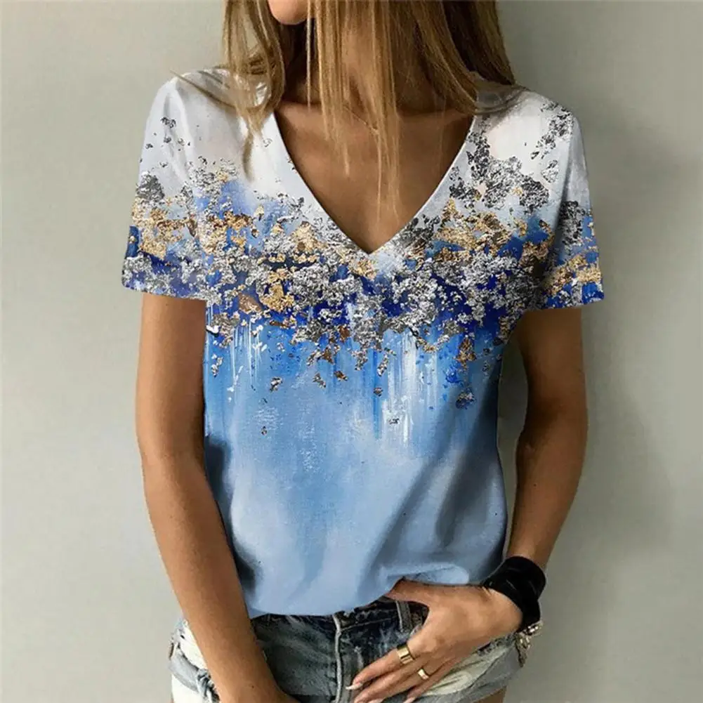 

Удобный очаровательный простой летний женский пуловер, топ, уютный летний топ с V-образным вырезом, женская одежда