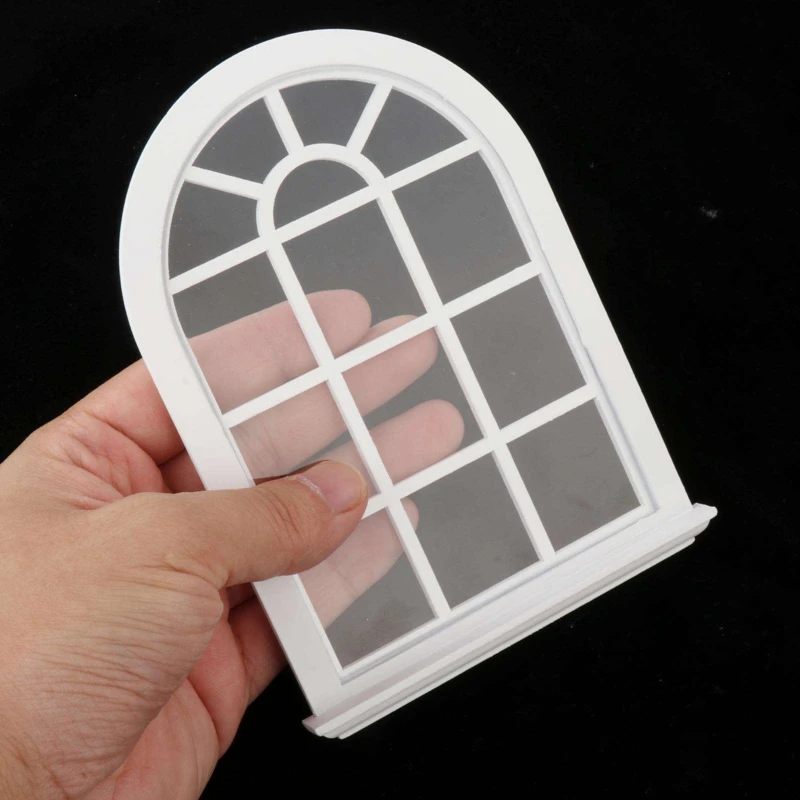 

1/12 Dollhouse French Windows,Miniature White Wooden Window Frame For DIY Dollhouse Furniture Accessories