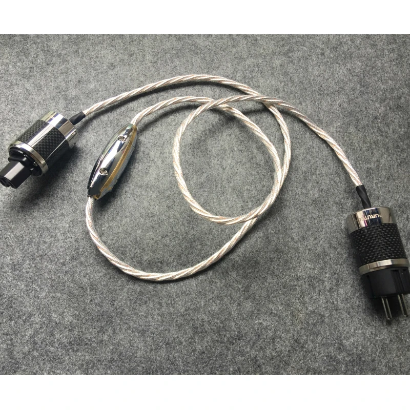 

Hi-end Audio Power Cable Silver HiFi Dream Wire with Furutech Carbon Fiber US & EU Plug Cords