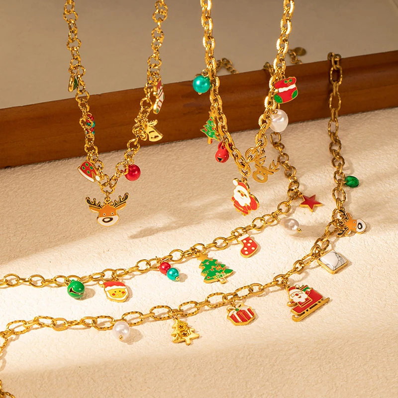 GANEMLY из нержавеющей стали 316L креативное рождественское ожерелье с подвеской для