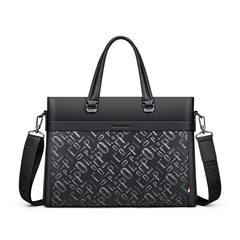 Портфель мужской деловой из воловьей кожи многофункциональная сумка-тоут в