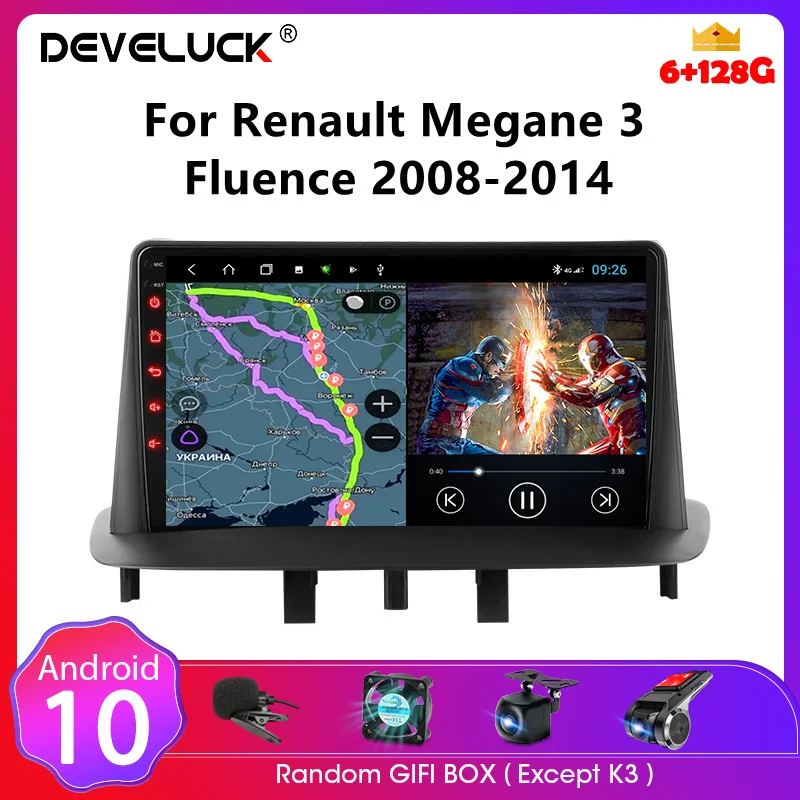 

Автомагнитола для Renault Megane 3 2008-2014, Android, 2 Din