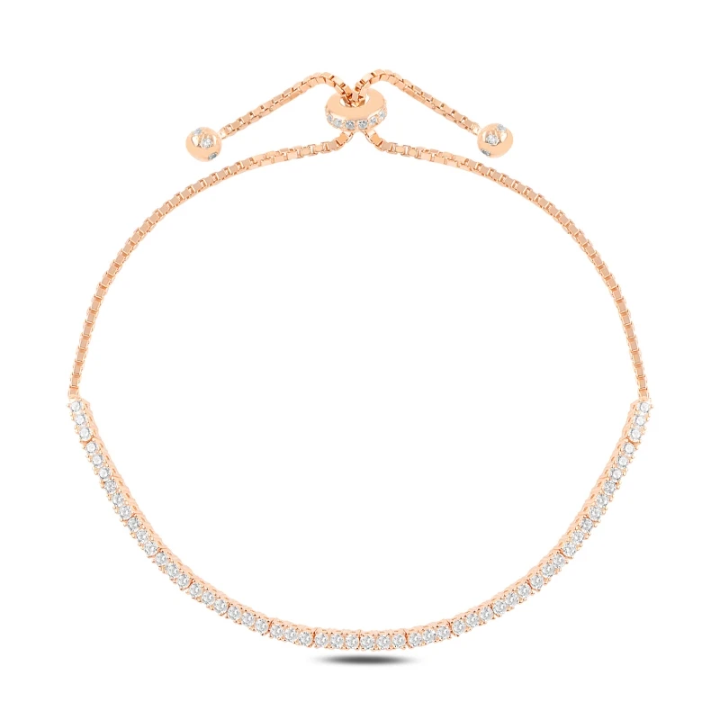 

Silver 925 Sterling Watercourse 2mm Zirconia stone Lift Bracelet