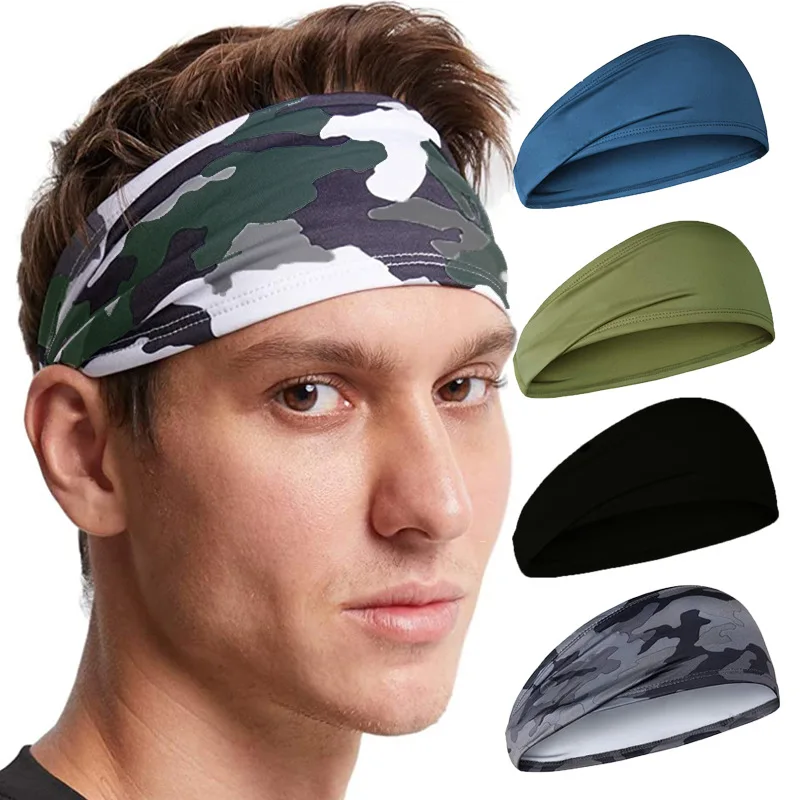 

Fashion camouflage sports running dance sweat absorbing headband fast drying fabric anti sweat Headband