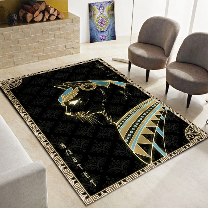 Ancient Egyptian Cat Goddess Print Carpet Bedroom Family Living Room Office Valentine's Day Gift