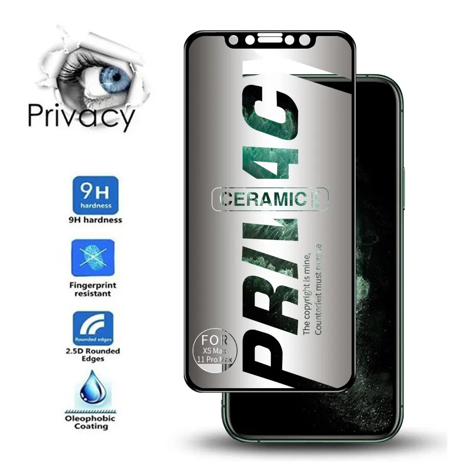 Full Cover Matte Soft Anti spy Glass for IPhone 14 13 12 Mini 11 Pro Max X XS XR 7 8 6 S Plus Se 2020 Privacy Screen Protector
