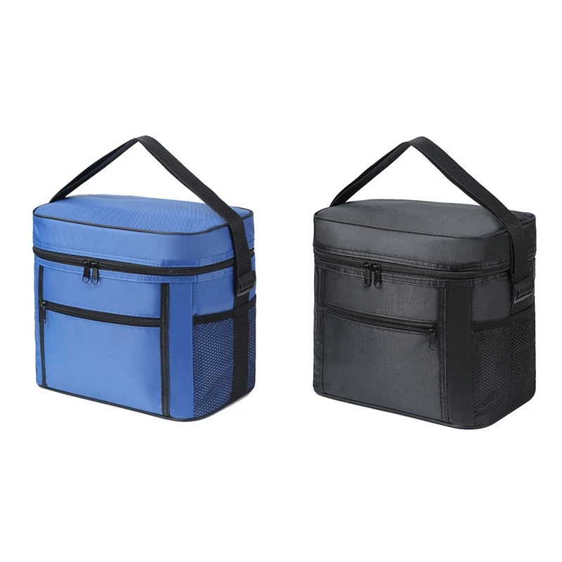 

Изолированная складная сумка для ланча с карманами и регулируемым плечевым ремнем