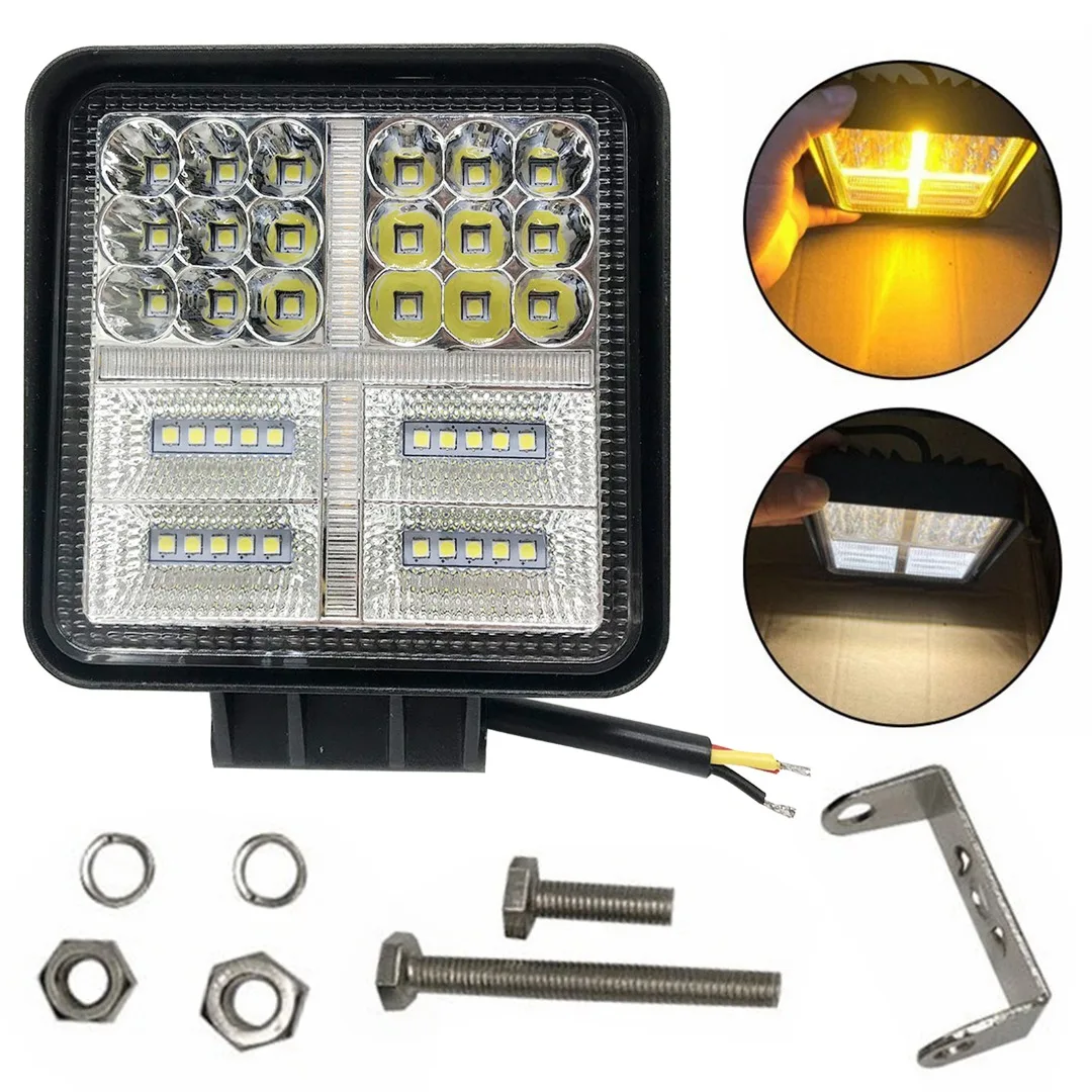 

2pcs 12V 24V 117W Car LED Work Light Super Bright Square Spotlight Durable Auto Lamp For Trucks Off-road