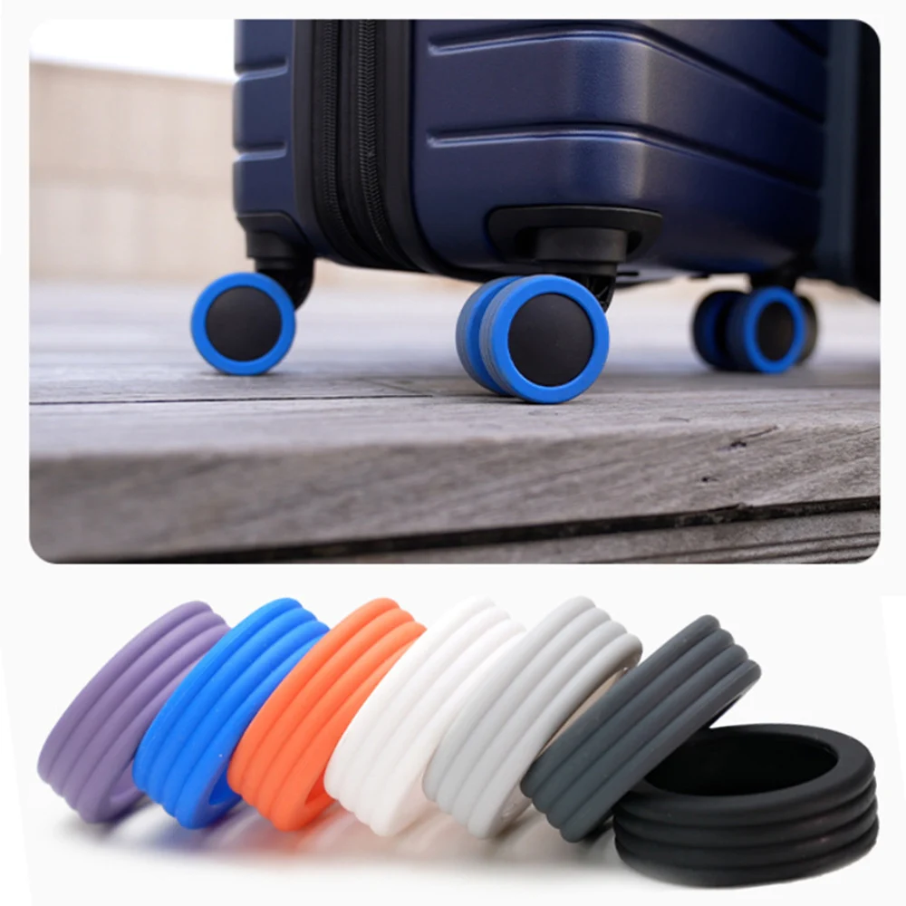 

8PCS Trolley Case Castor Sleeve Chair Wheels Cover Silicone Luggage Wheels Cover Wheels Caster Shoes Luggage Wheels Protector