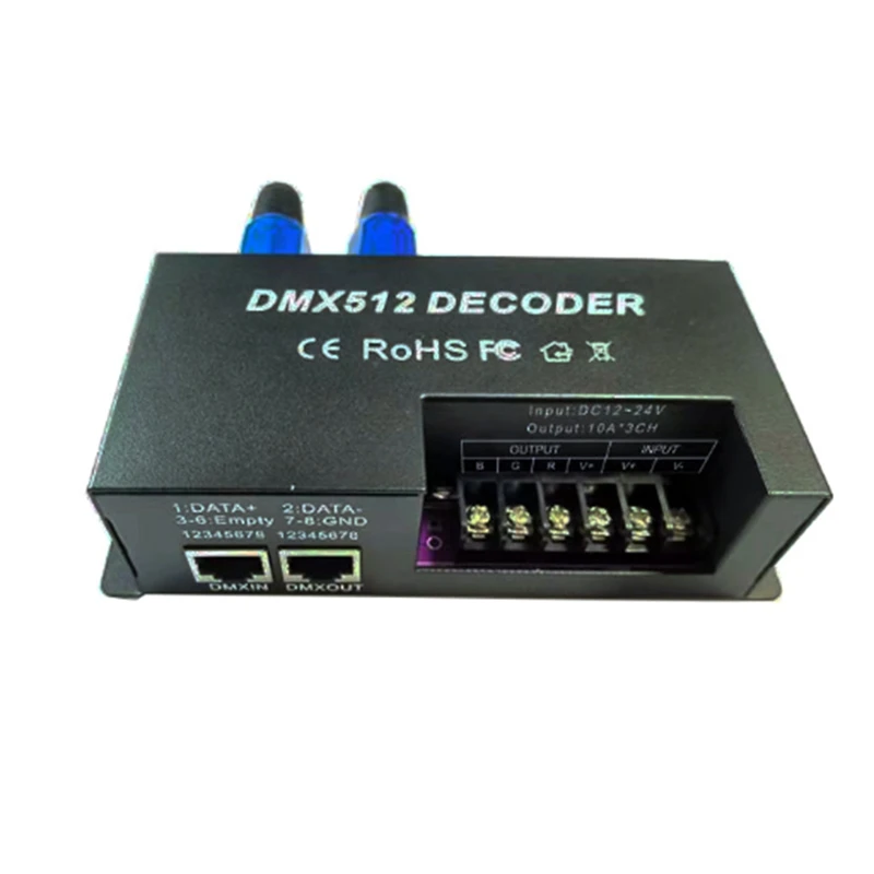 3-канальный декодер Dmx Rgb контроллер светодиодной ленты DMX 512 PWM диммер драйвер 30 А