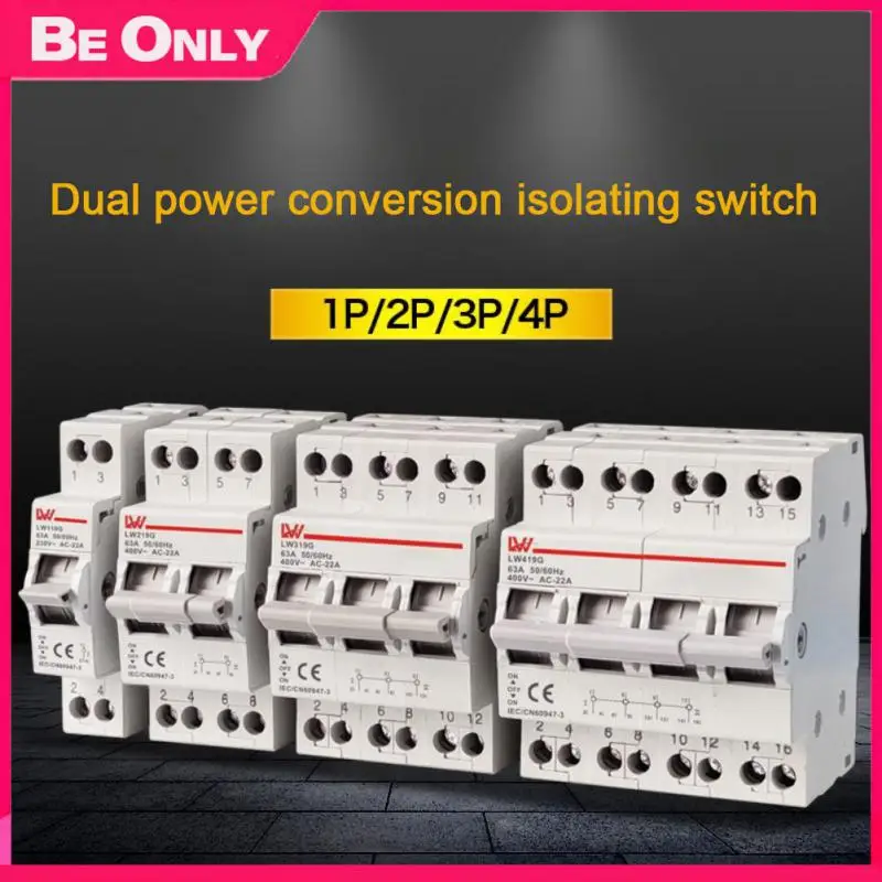 

63a Circuit Breaker Dual Power Conversion Transfer Isolating Switch Rail Mounted Sf219g Disconnector Switch 1/2/3/4p Protector