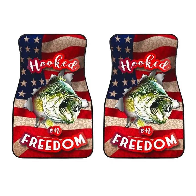 

Fishing Hooked Freedom - Universal Front and Back Car Mats Gift (Set of 2 or 4) - Gift For Her or Him, Christmas Birthday Gift