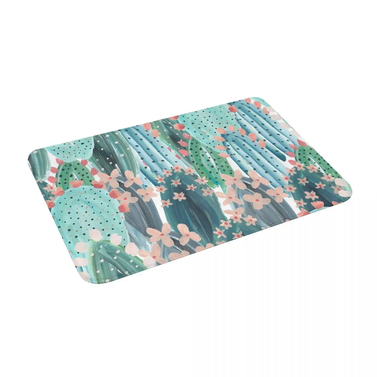 

Cartoon Cactus 24" X 16" Non Slip Absorbent Memory Foam Bath Mat for Home Decor/Kitchen/Entry/Indoor/Outdoor/Living Room