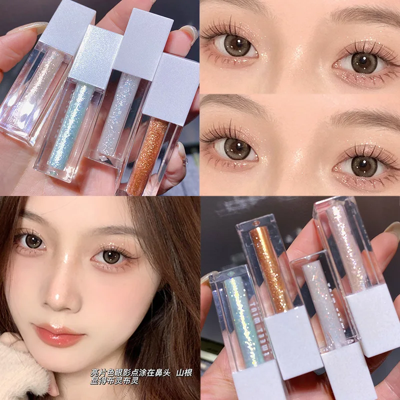 

Pearlescent Glitter Liquid Eyeshadow Shimmer Sequins Lying Silkworm Eye Shadow Matte Brightening Monochrome Highlight Eye Shadow