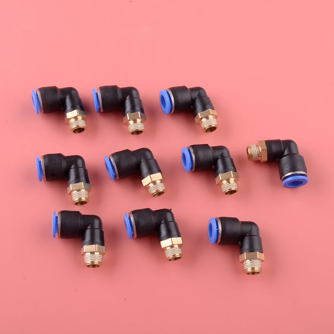 

10pcs PL8-01 L 90 Degree Swivel Air Push In Fitting Pneumatic Male Elbow Connector Tube OD 5/16"(8mm) x 1/8 Abrasion resistance