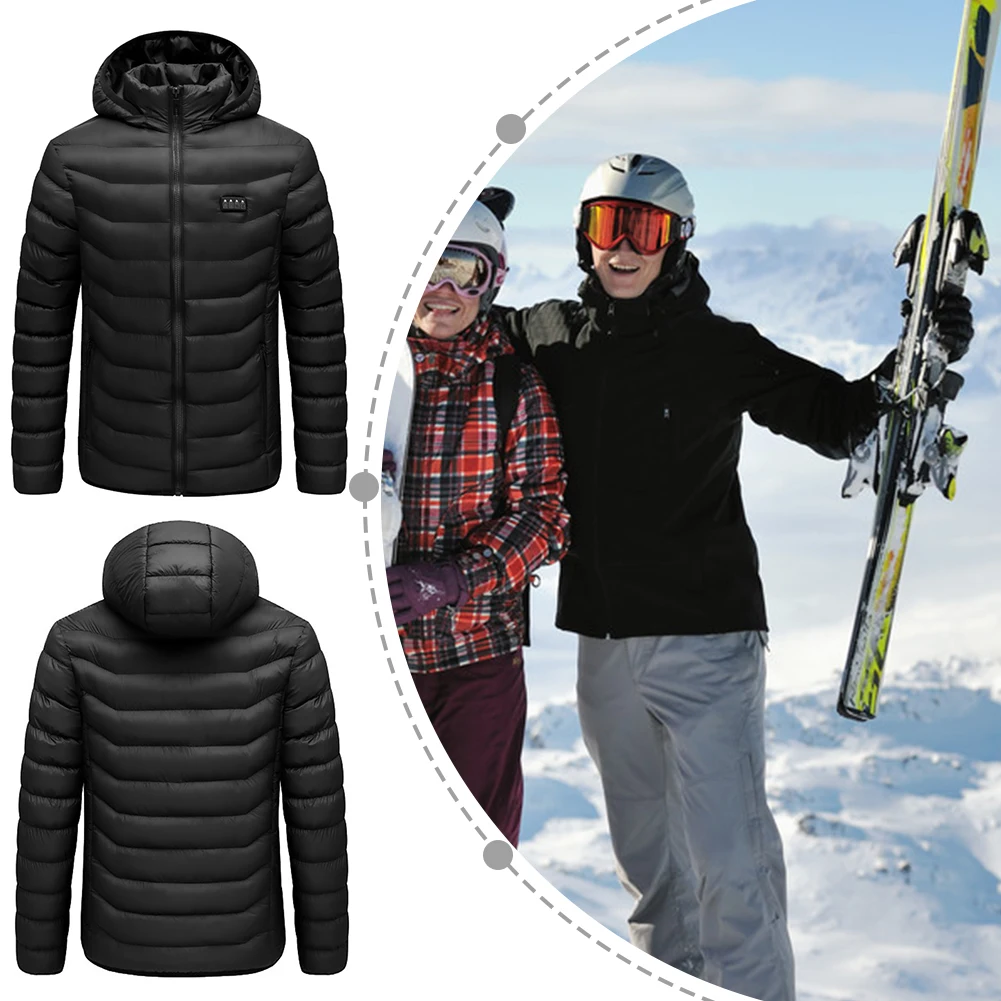 

Unisex Smart Heating Coat Rechargable Electric Heating Vest 19 Heating Zones 3 Heating Levels for Outdoor Camping Fishing Skiing