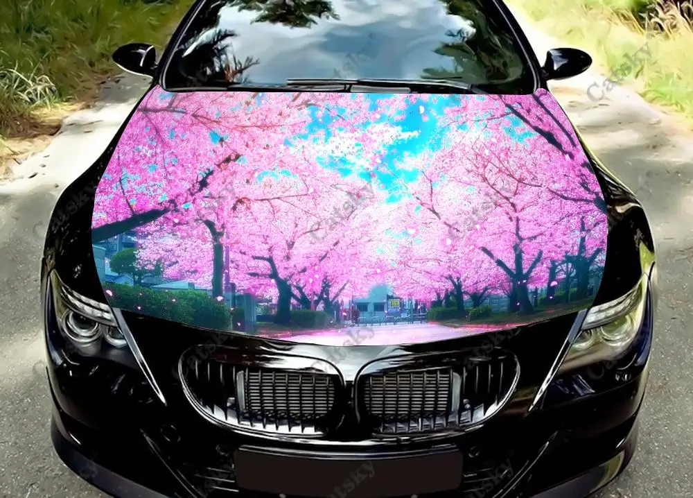 

anime sakura Car Hood Wrap Color Vinyl Sticker Decal Truck Graphic Bonnet Custom Car Decoration Stickers