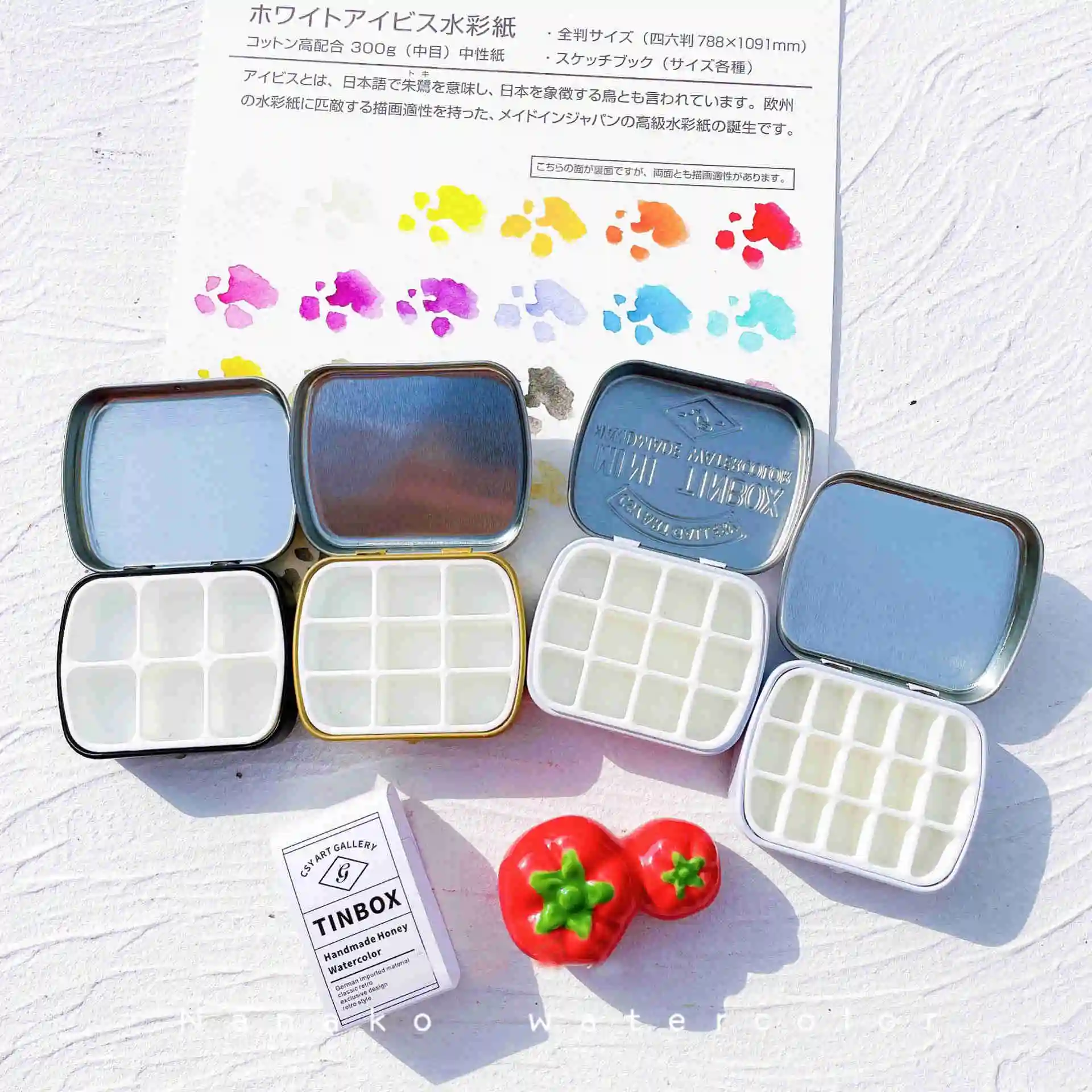 Kup Watercolor Tin Box Palette For Paints Empty Small Mini DiyPaint Tray Box For Painting Supplie 6 12 15 20 Grids