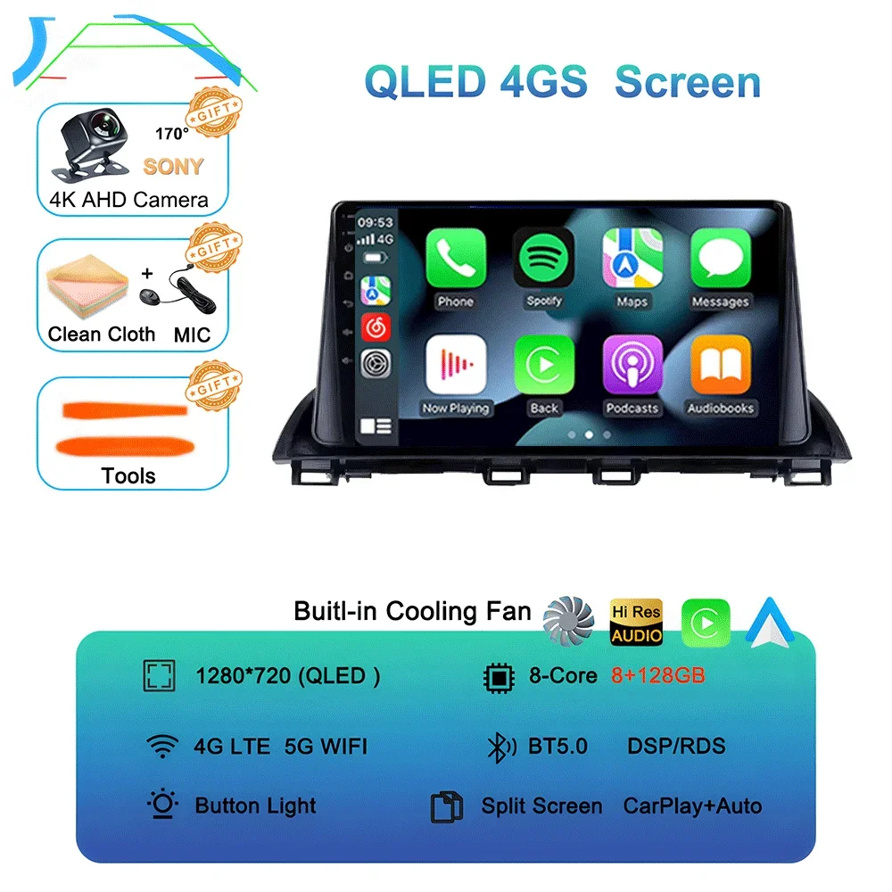 

Автомобильный радиоприемник Android 15 для Mazda 3 Axela 2014-2019 Мультимедийный видеоплеер GPS-навигация Видео Стерео Аудио головное устройство 2DIN DVD