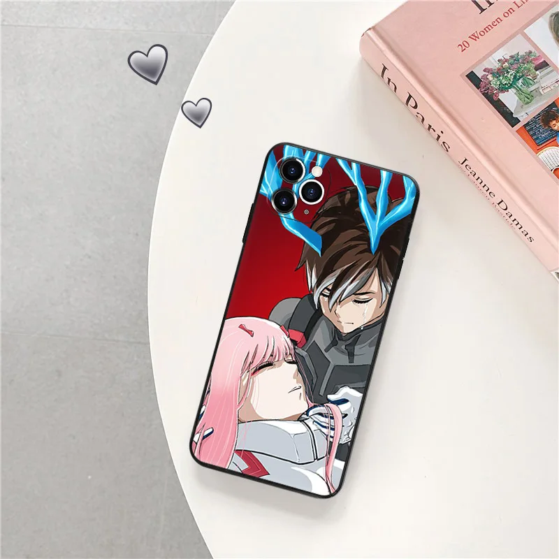 Matte Phone Case For iphone 16 Plus 15 14 13 12 11 Pro Max Mini 7 8 XR 16Pro XSMax 15Pro Darling in the FranXX Black Soft Cove