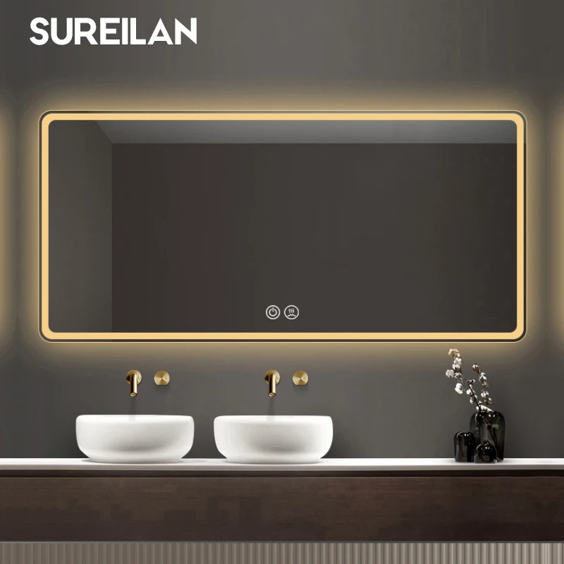 

Bathroom Cabinet Intelligent Mirror Touch Screen Bathroom Demist With Light Led Mirror Wall Mounted Vanity Table Mirror