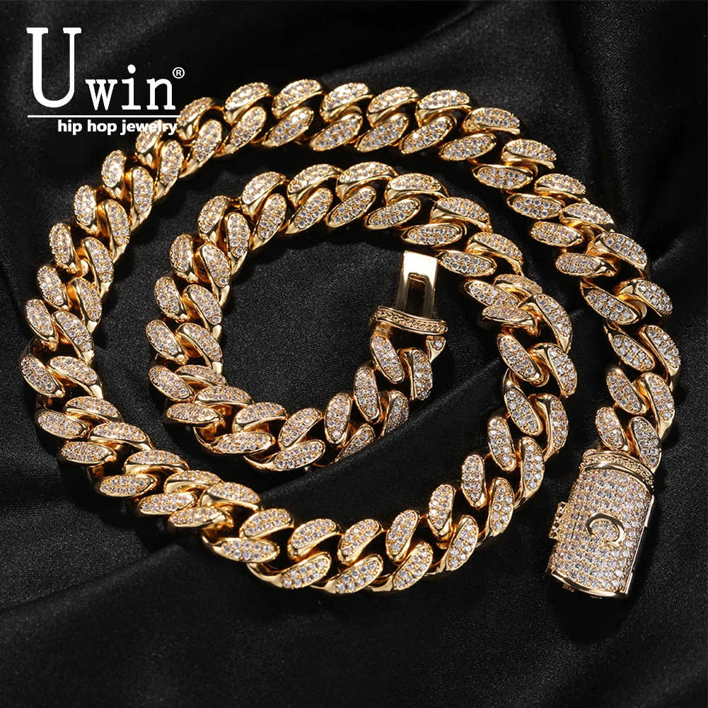 Uwin Initial On Bail 26 Letters Custom Iced Out Cubic Zirconia Necklace For Women Fashion Jewelry Gifts