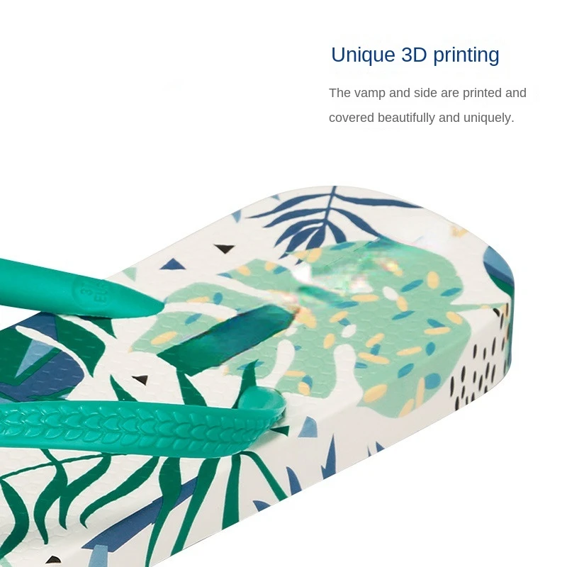 2023 New Ladies Slippers Non-slip Flip-Flops Outdoor  Hawaiian Printed   Slippers Summer Fashion Women's Sandals Male Flip Flops