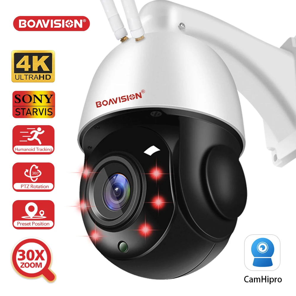 

ru 4K 8MP WiFi наружная камера видеонаблюдения