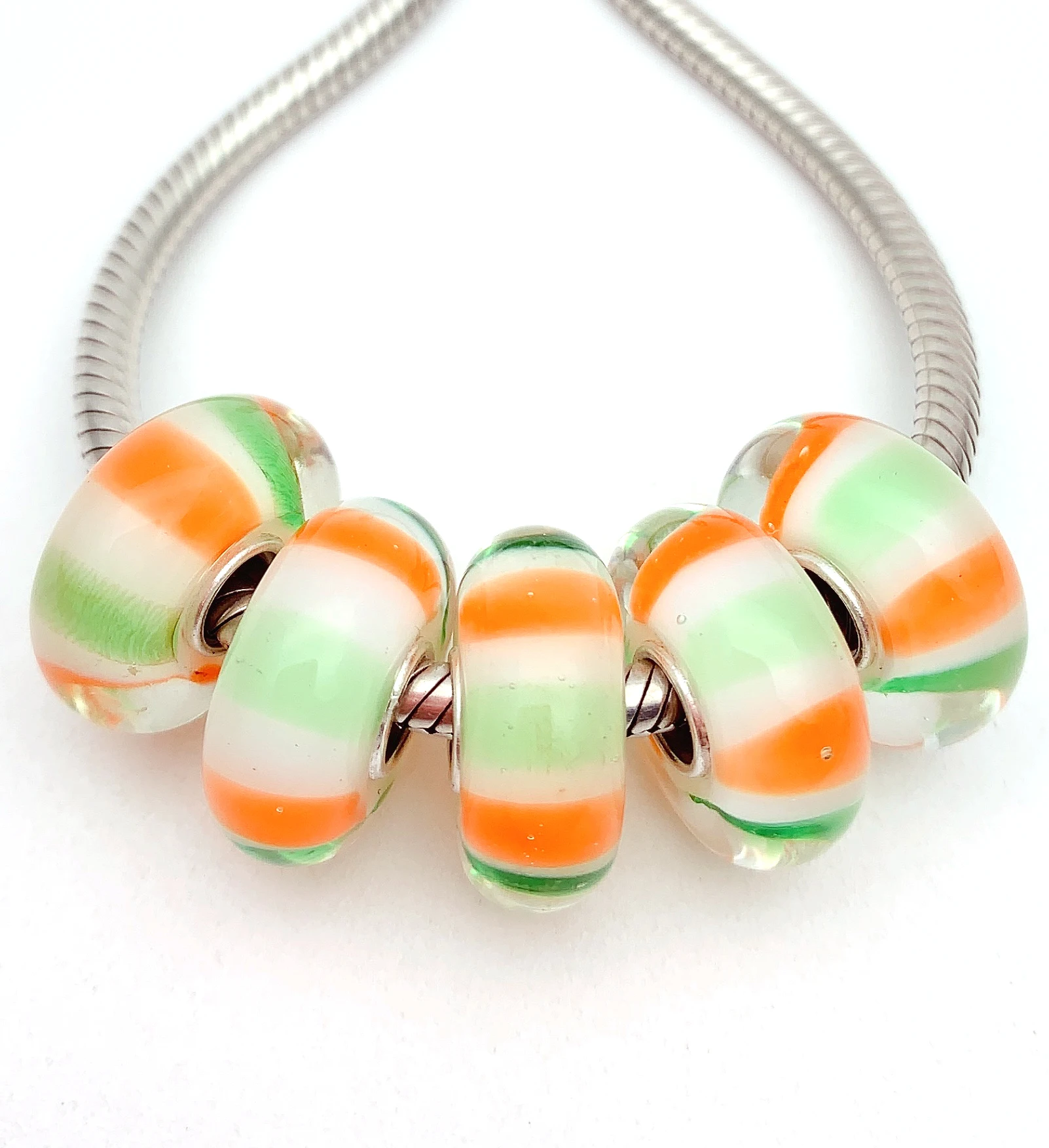 

YG821 5X 100% Authenticity S925 Sterling Silver Beads Murano Glassbeads NEW Fit European Charms Bracelet Diy Jewelry Lampwork
