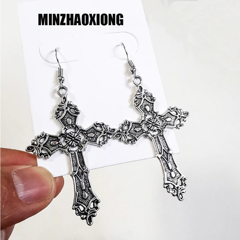 Crosses Earrings for Women Trendy Goth Gothic Long Vintage Women's Jewelry Accessories Large Y2k Grunge Hoop New Free Shipping