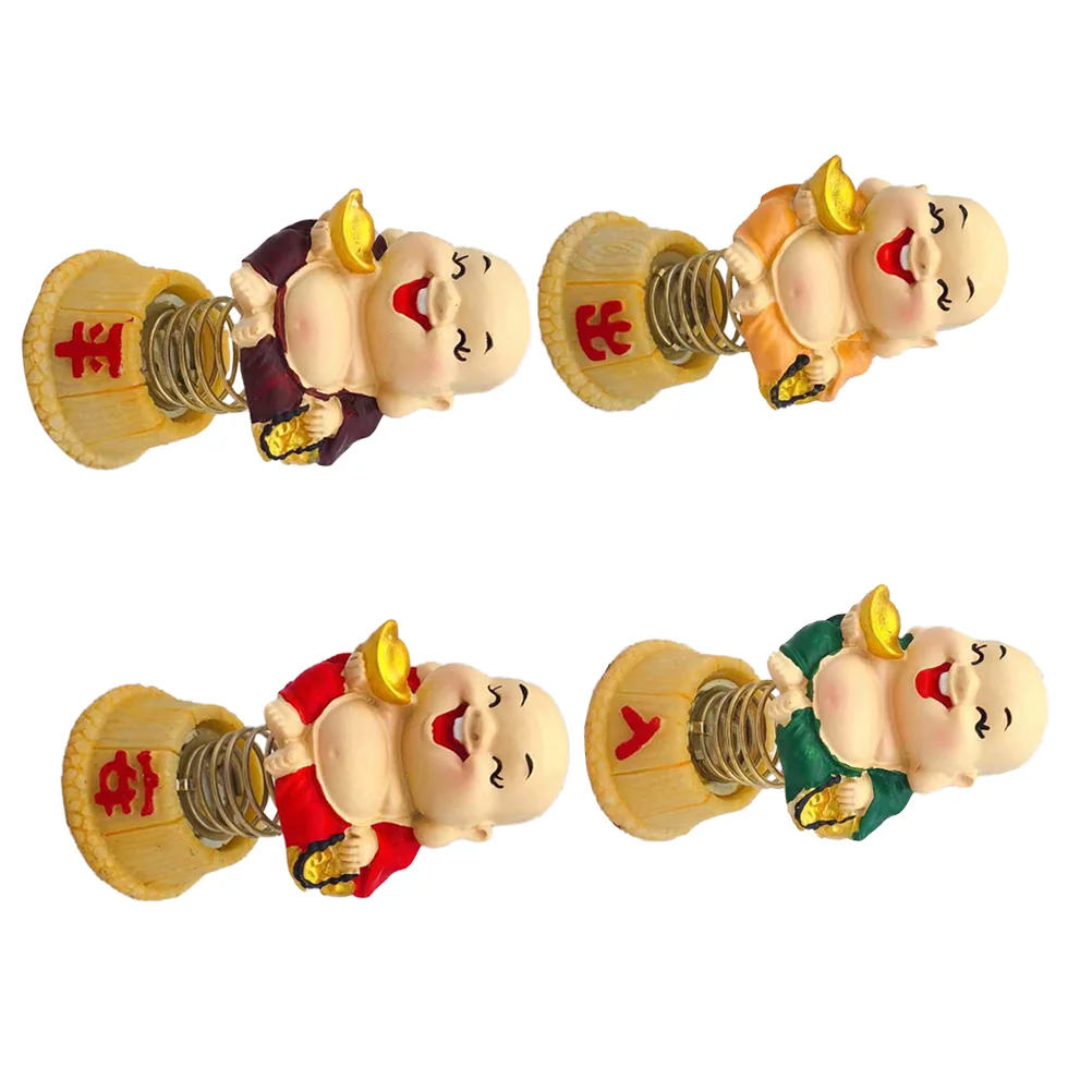 

4pcs Monk Ornament Resin Creative Gift Car Decoration Interior Decor for Dashboard