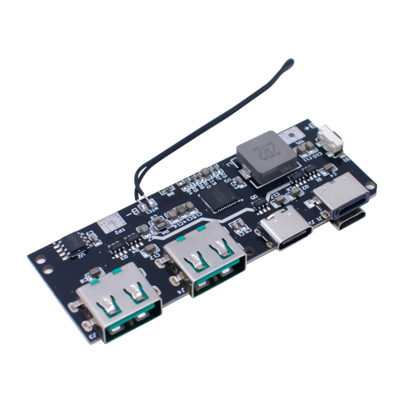 Внешний аккумулятор QC4.0 QC3.0 светодиодный с двумя USB-портами 5 В 22 А 18650 Вт Micro/Type-C USB