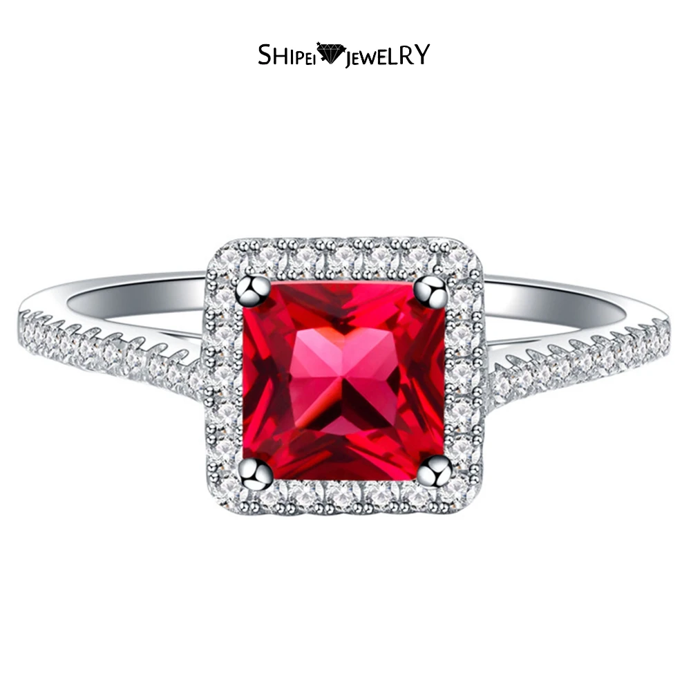 

Женское кольцо из серебра 925 пробы, с рубиновым сапфиром и изумрудом, 4 мм, 6 мм