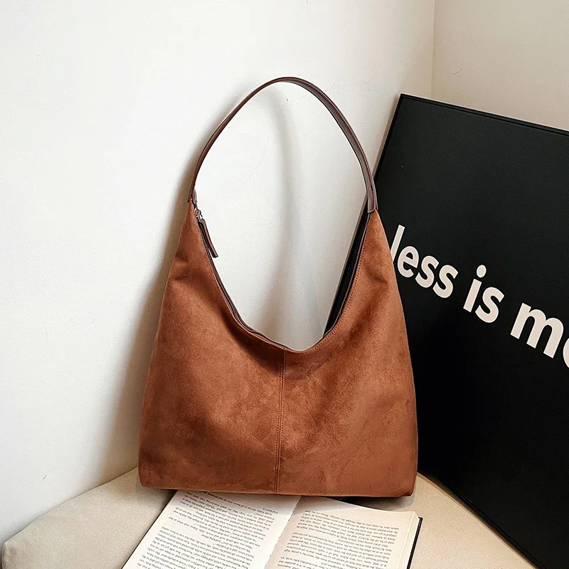 Сплошные цветные замшевые сумки на плечо молнии мягкая универсальная дорожная