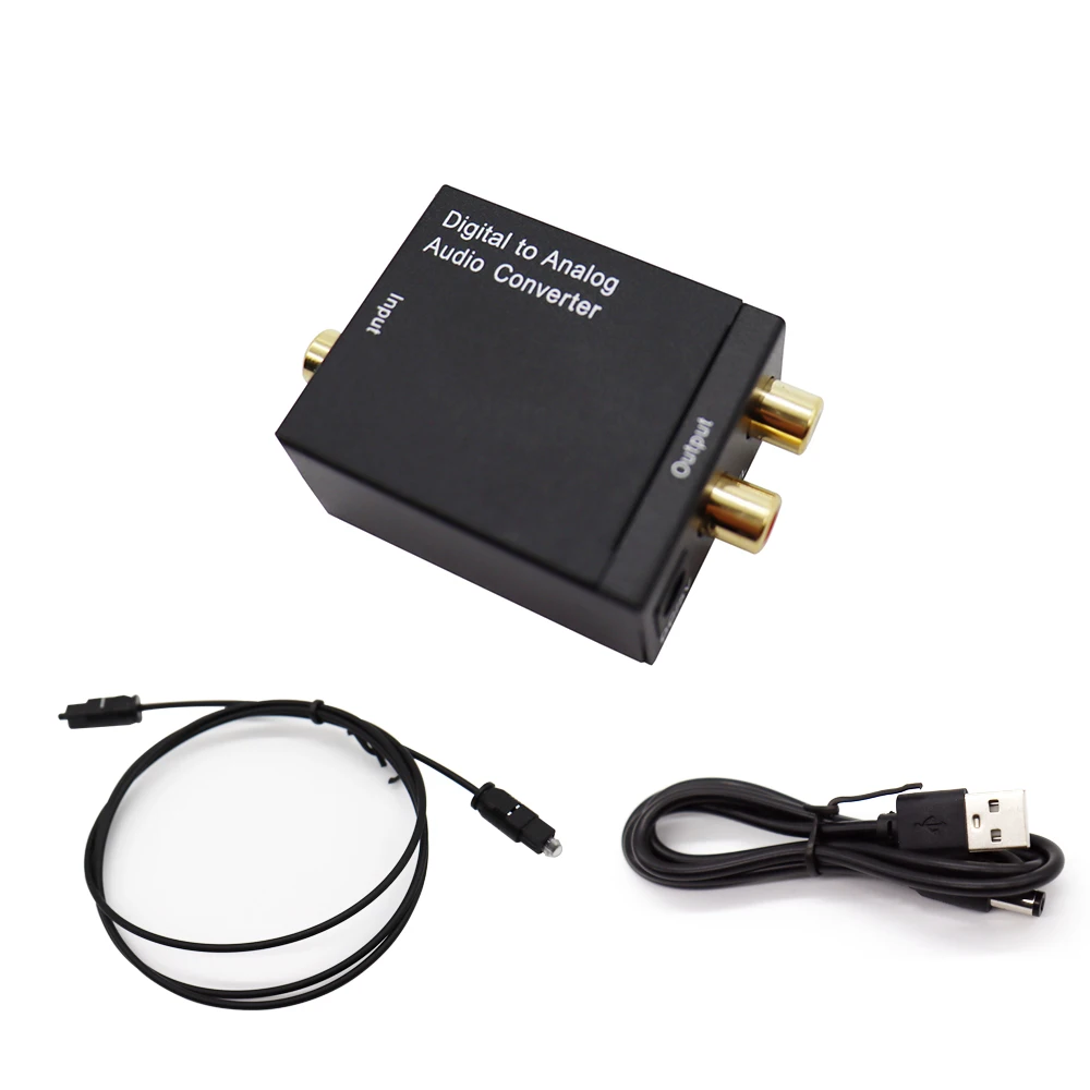 

Digital to Analog Audio Converter Optical Fiber Coaxial Signal to Analog DAC Spdif Stereo 3.5MM Jack 2*RCA Amplifier Decoder