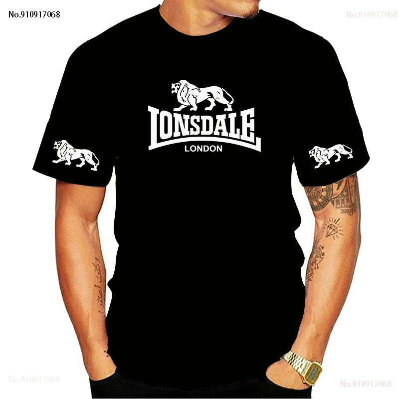 

Lonsdale printed men's sports shirt, comfortable round neck shirt, Harajuku style, casual, soft, new in the summer of 2023