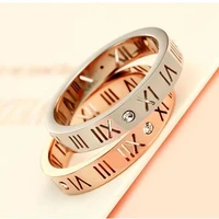hoyon 100 18k rose gold color roman numeral diamond style ring for couple mens and womens tail ring jewelry free box gift
