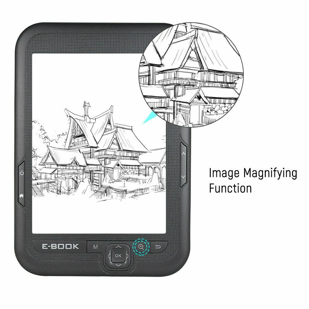 6 Inch 16GB Ebook Reader E-Ink Capacitive E Book Light Eink Screen E-Book E-Reader MP3 with Case WMA PDF HTML | Электроника