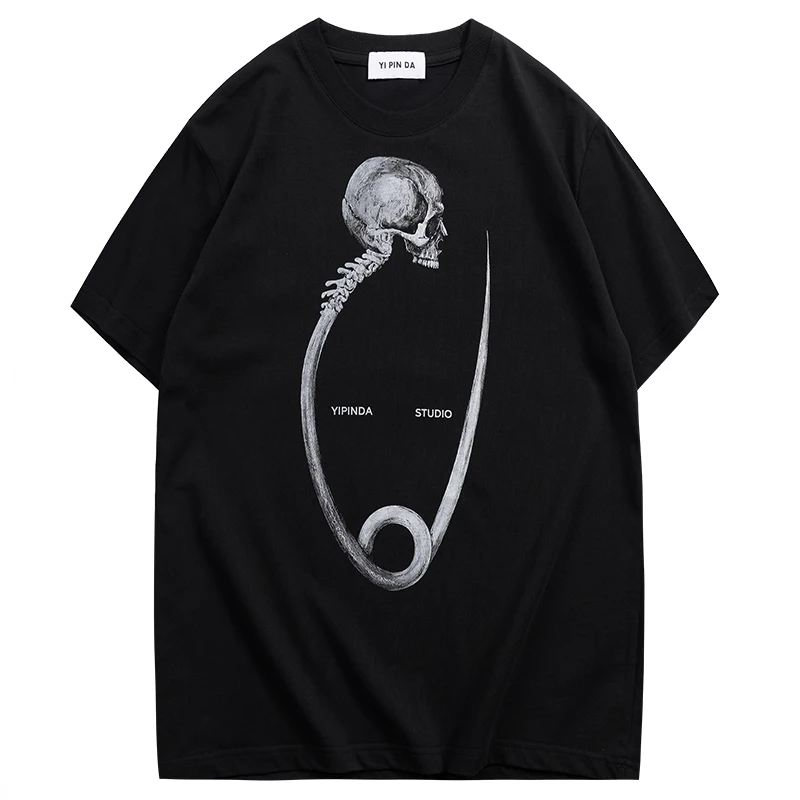 Модная и удобная свободная футболка с короткими рукавами принтом Kornit для мужчин