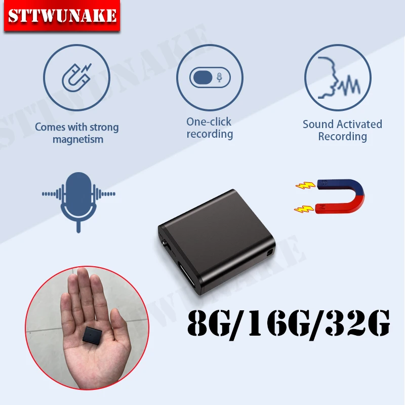 Activated Sound Recording Dictaphone Micro Audio Digital Small Professional Usb Flash Secret Record Player