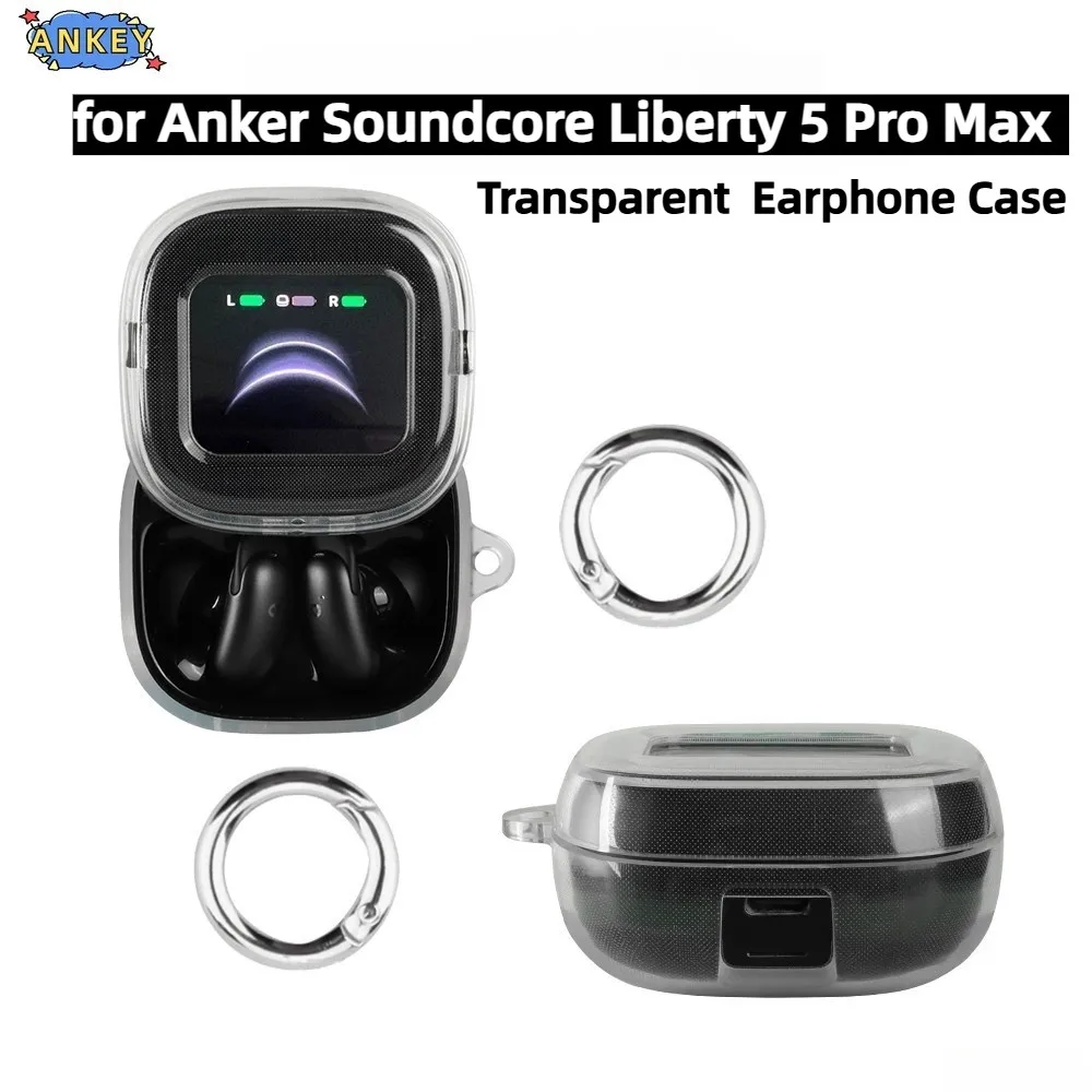Фото Совместимый с Anker Soundcore Liberty 5Pro Max прозрачный чехол для наушников, TPU-оболочка, прозрачный защитный чехол для наушников. №1