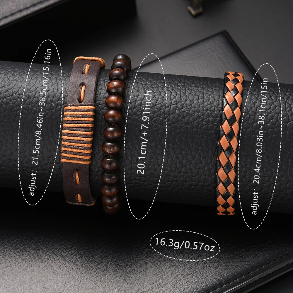 4 шт./набор мужские кварцевые часы с кожаным ремешком