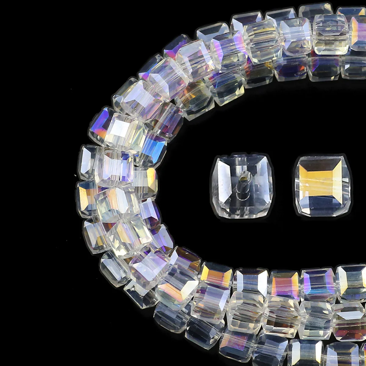 Белый Ограненный Австрийский Кристалл Квадратные Бусины Стекло Spacer Свободные