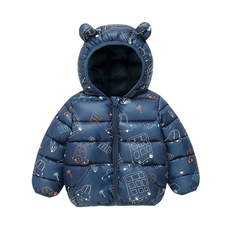 

Kids Winter Jacket Girls Coat Abrigos Invierno 2022 Cartoon Print Hooded Down Cotton Padded Warm Outerwear Children Boy Snowsuit