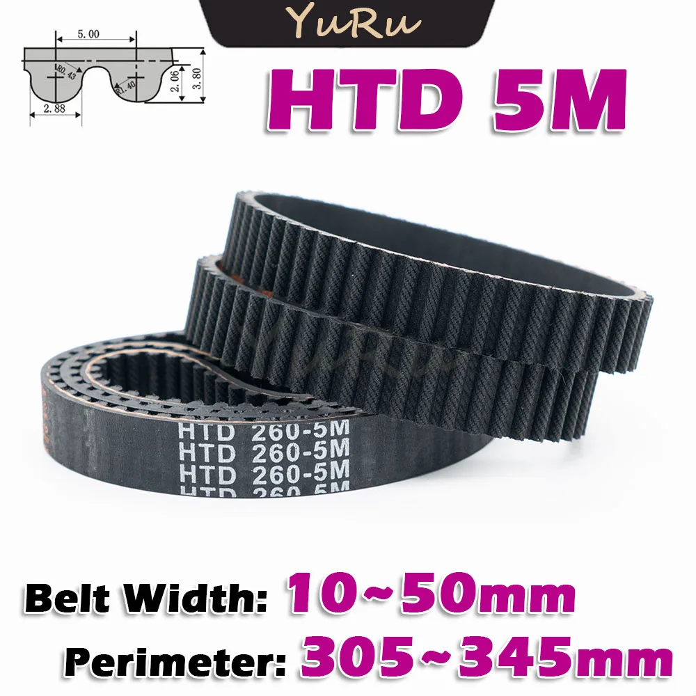 

HTD 5M Резиновый ремень ГРМ с замкнутым контуром Периметр HTD5M 305 310 315 320 325 330 335 340 345 мм Ширина 10 ~ 50 мм Трансмиссия Привод с ЧПУ