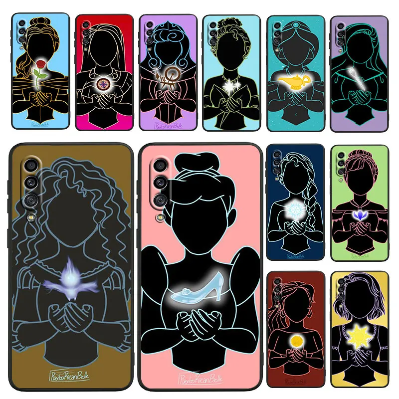 

Pretty princess Phone Case For Samsung Galaxy A73 A72 A71 A70 A53 A52 A51 A50 A42 A41 A40 A33 A32 A31 A30 A30S Black luxury Back